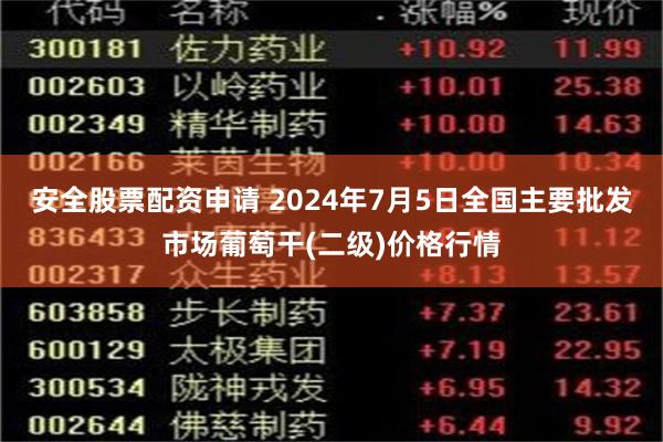 安全股票配资申请 2024年7月5日全国主要批发市场葡萄干(二级)价格行情