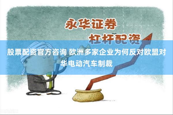 股票配资官方咨询 欧洲多家企业为何反对欧盟对华电动汽车制裁