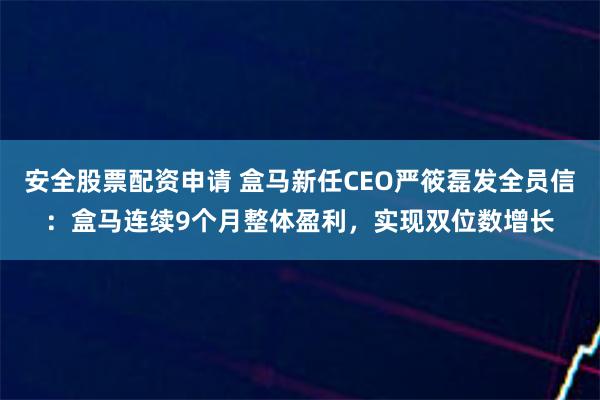 安全股票配资申请 盒马新任CEO严筱磊发全员信：盒马连续9个月整体盈利，实现双位数增长